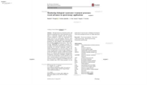 Monitoring biological wastewater treatment processes: recent advances in spectroscopy applications